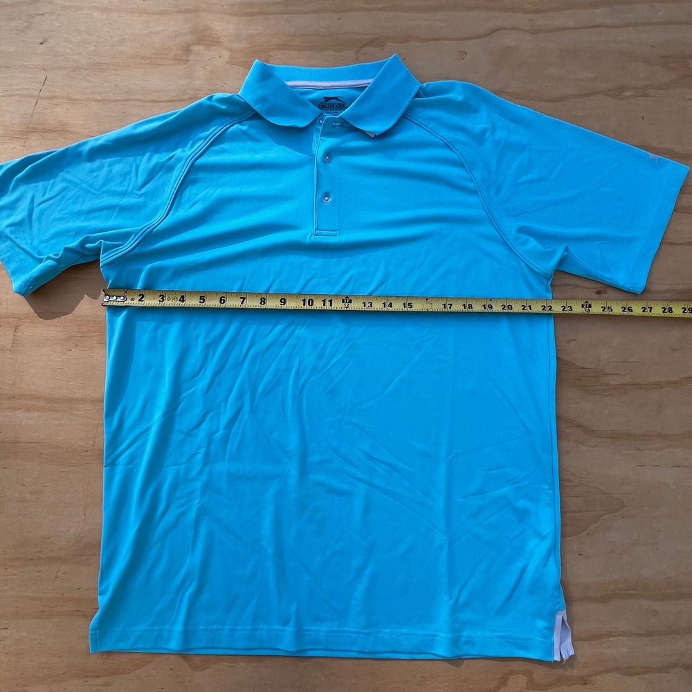 Slazenger Golf Shirt Mens Large Blue Short Sleeve Performance Polo RN104141